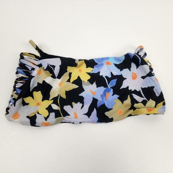 L*Space Kit Bikini Top Strapless Convertible Size Small Black Floral NWT - Picture 1 of 6